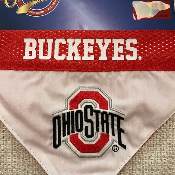 Ohio State Collar Bandana for pets- red and white - Picture 3 of 3